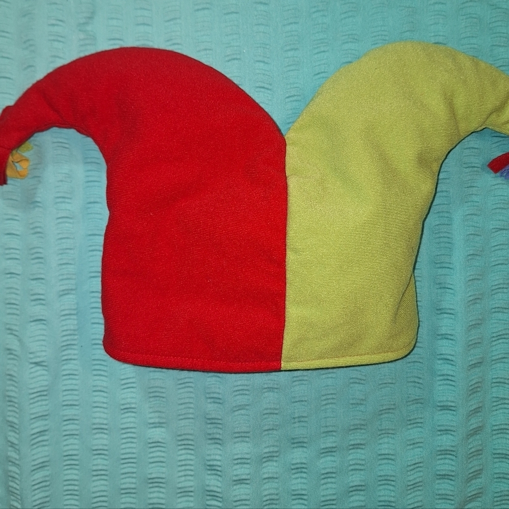 Jester Hat Costume Red and Yellow